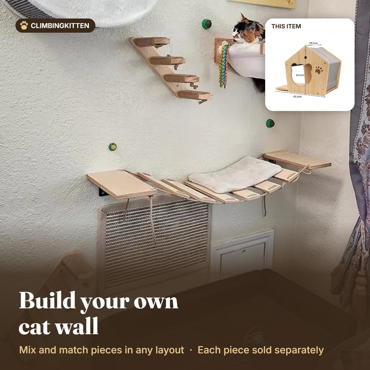 Build your own cat wall with the cat house