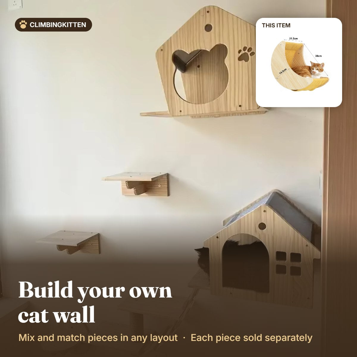 Build your own cat wall with the moon bed