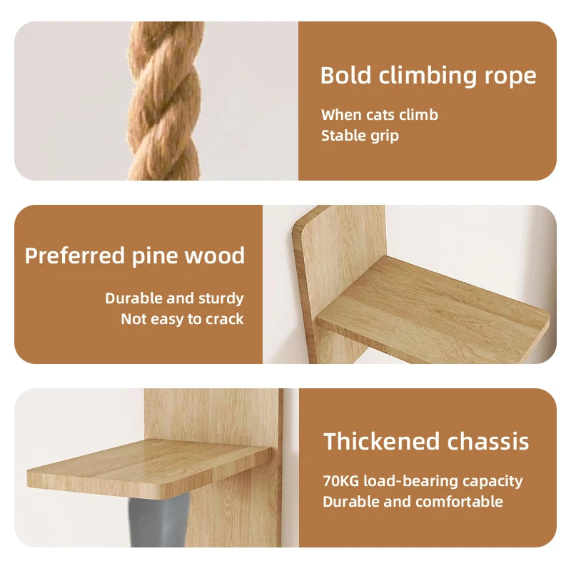 Rope, pine wood and base details