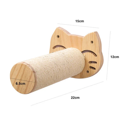 Wall-mounted cat scratching post