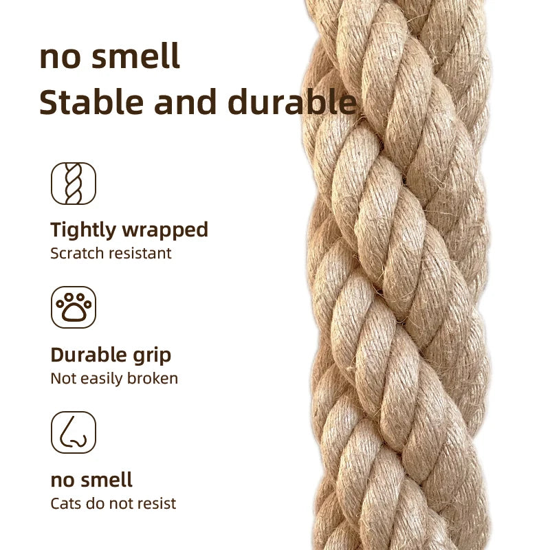 Close-up of the thick jute rope
