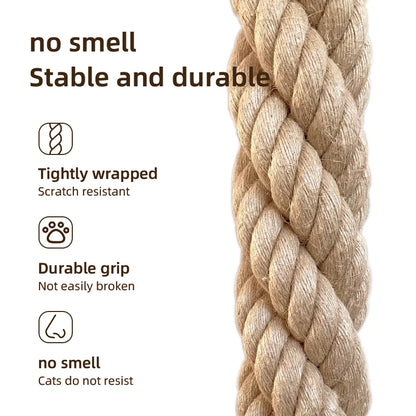 Close-up of the thick jute rope