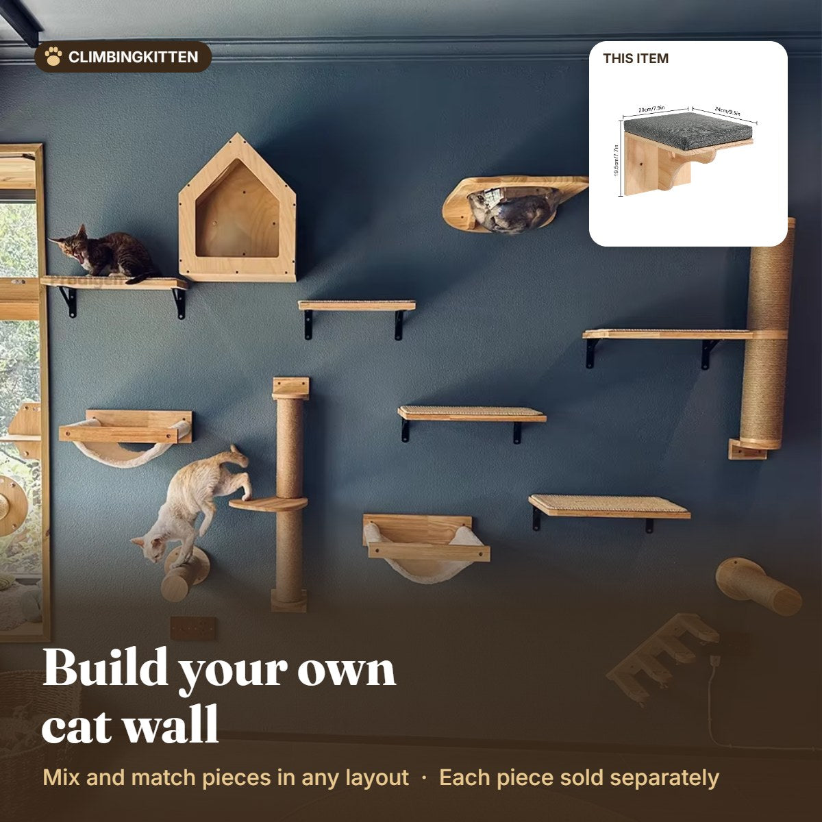 Build your own cat wall with the resting platform