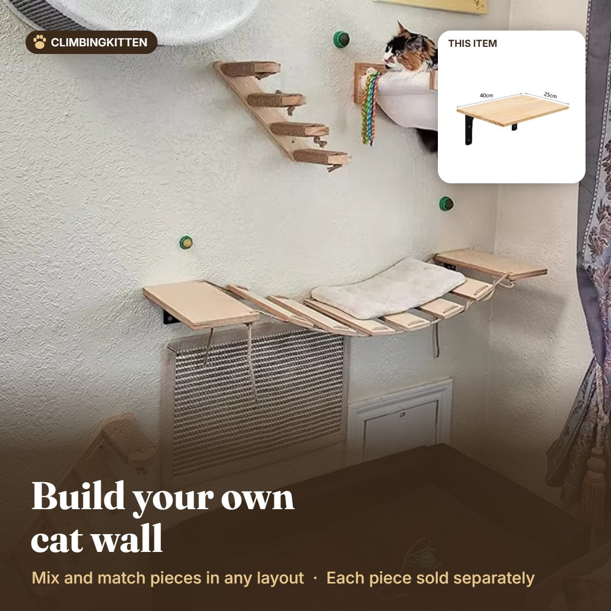 Build your own cat wall with the cat shelf